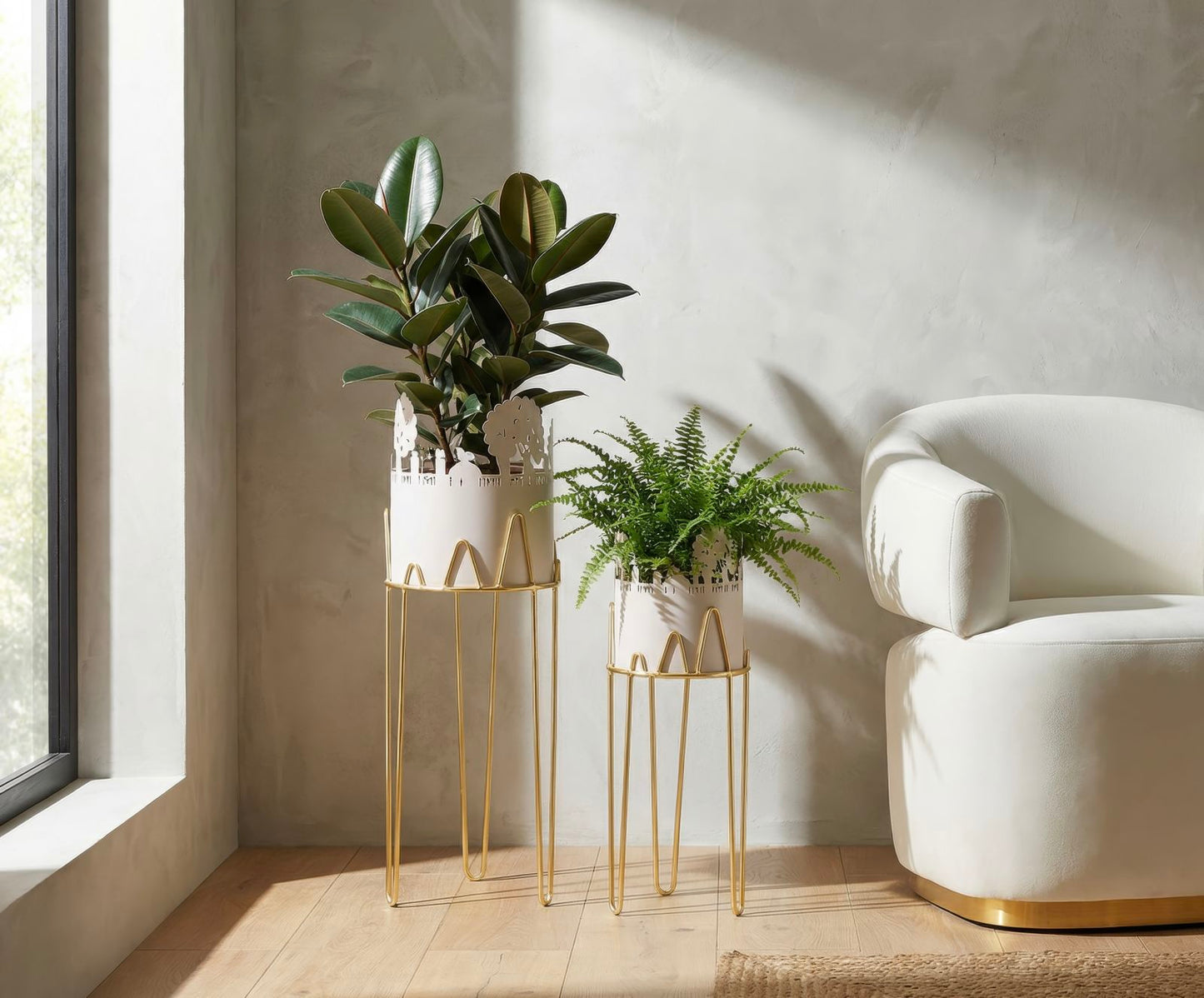 Vaashouder Tree Vase Holder Set 2 Pcs Ø 27×79 cm