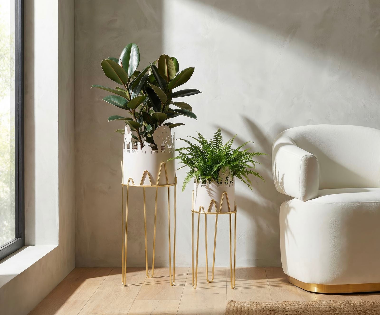 Vaashouder Tree Vase Holder Set 2 Pcs Ø 27×79 cm