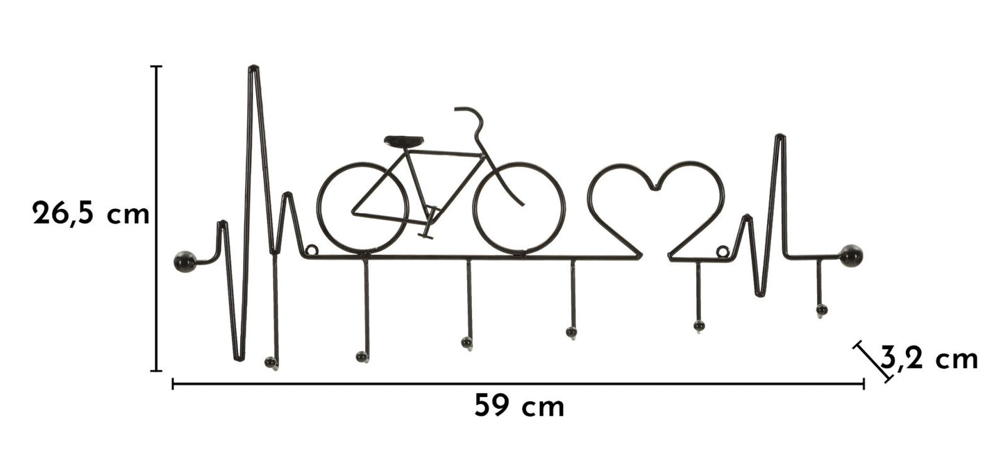 Kapstok Bicycle Wall Hanger Black Nero 59×3,2×26,5 cm