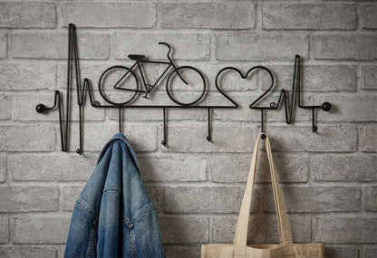 Kapstok Bicycle Wall Hanger Black Nero 59×3,2×26,5 cm