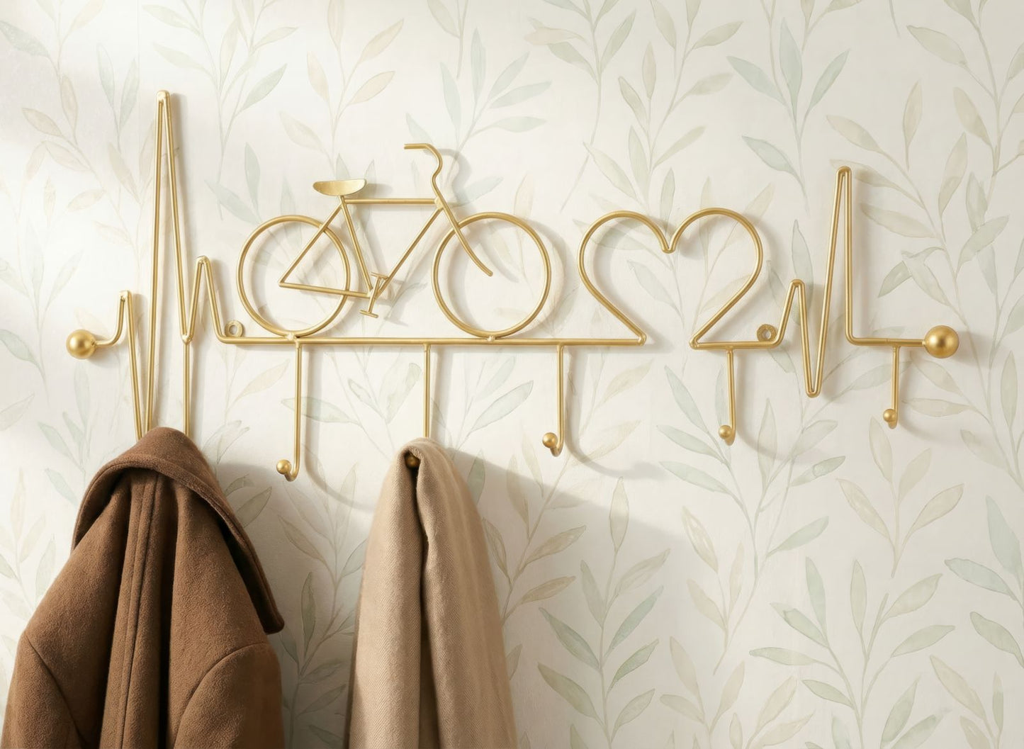 Kapstok Bicycle Wall Hanger Black Gold 59×3,2×26,5 cm
