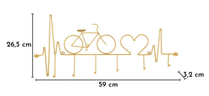 Kapstok Bicycle Wall Hanger Black Gold 59×3,2×26,5 cm