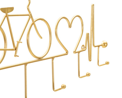 Kapstok Bicycle Wall Hanger Black Gold 59×3,2×26,5 cm