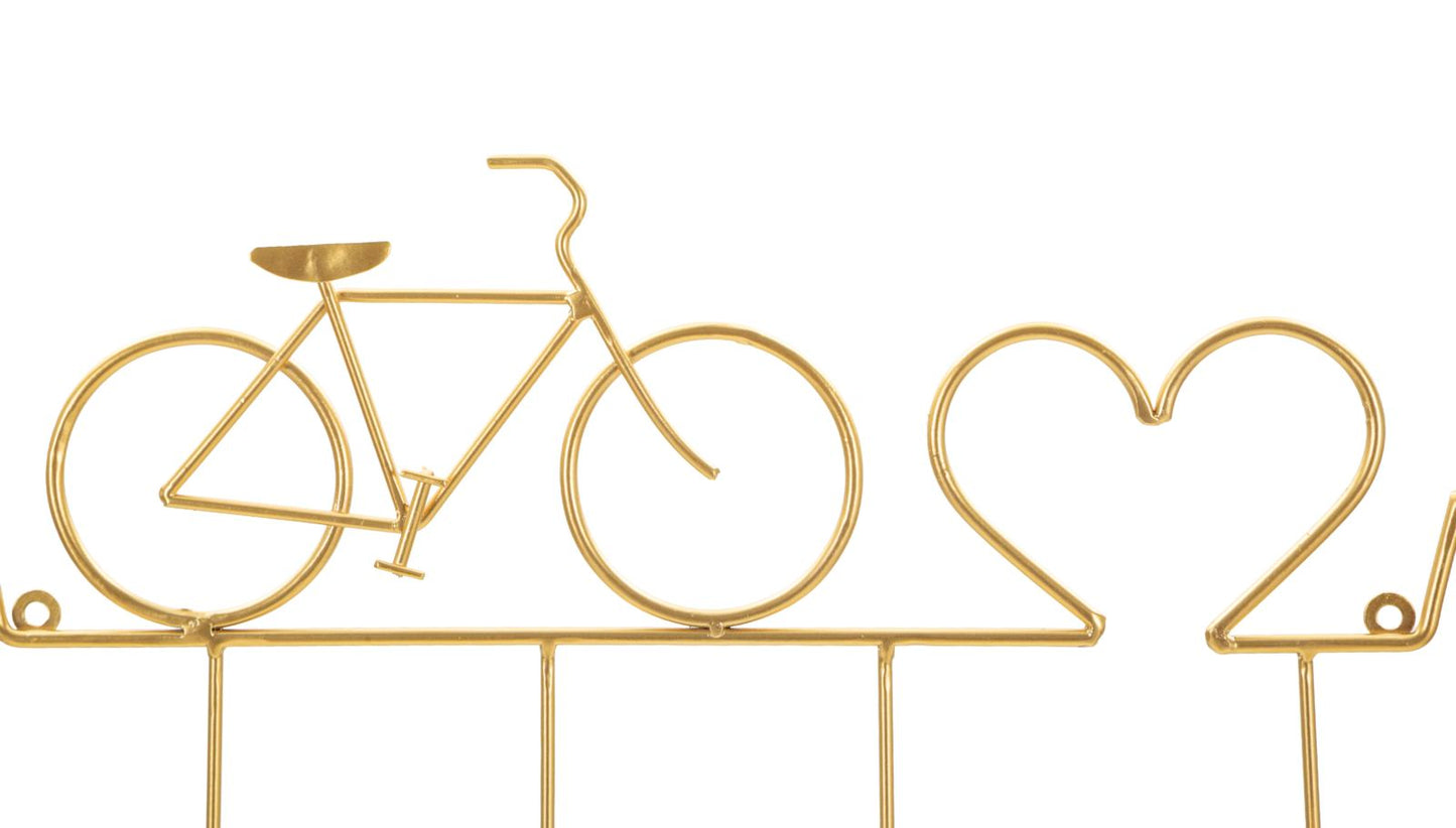 Kapstok Bicycle Wall Hanger Black Gold 59×3,2×26,5 cm