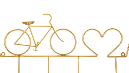 Kapstok Bicycle Wall Hanger Black Gold 59×3,2×26,5 cm