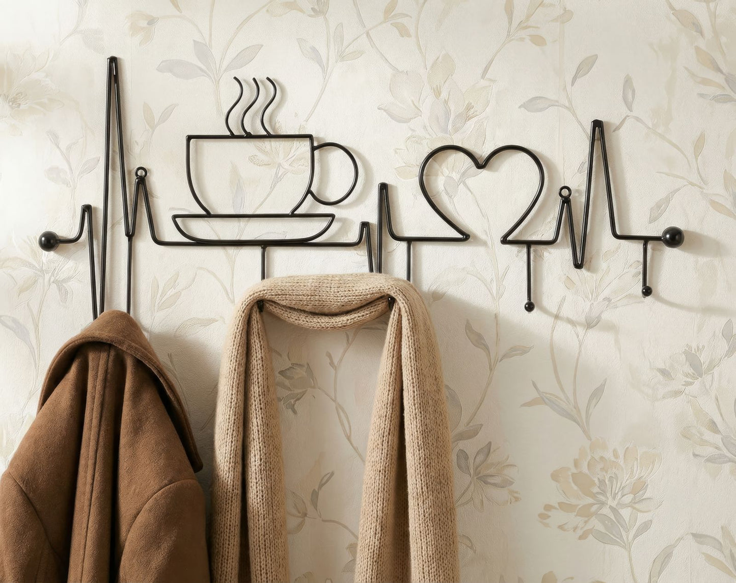 Kapstok Breakfast Wall Hanger Black 60×3,8×26,7 cm