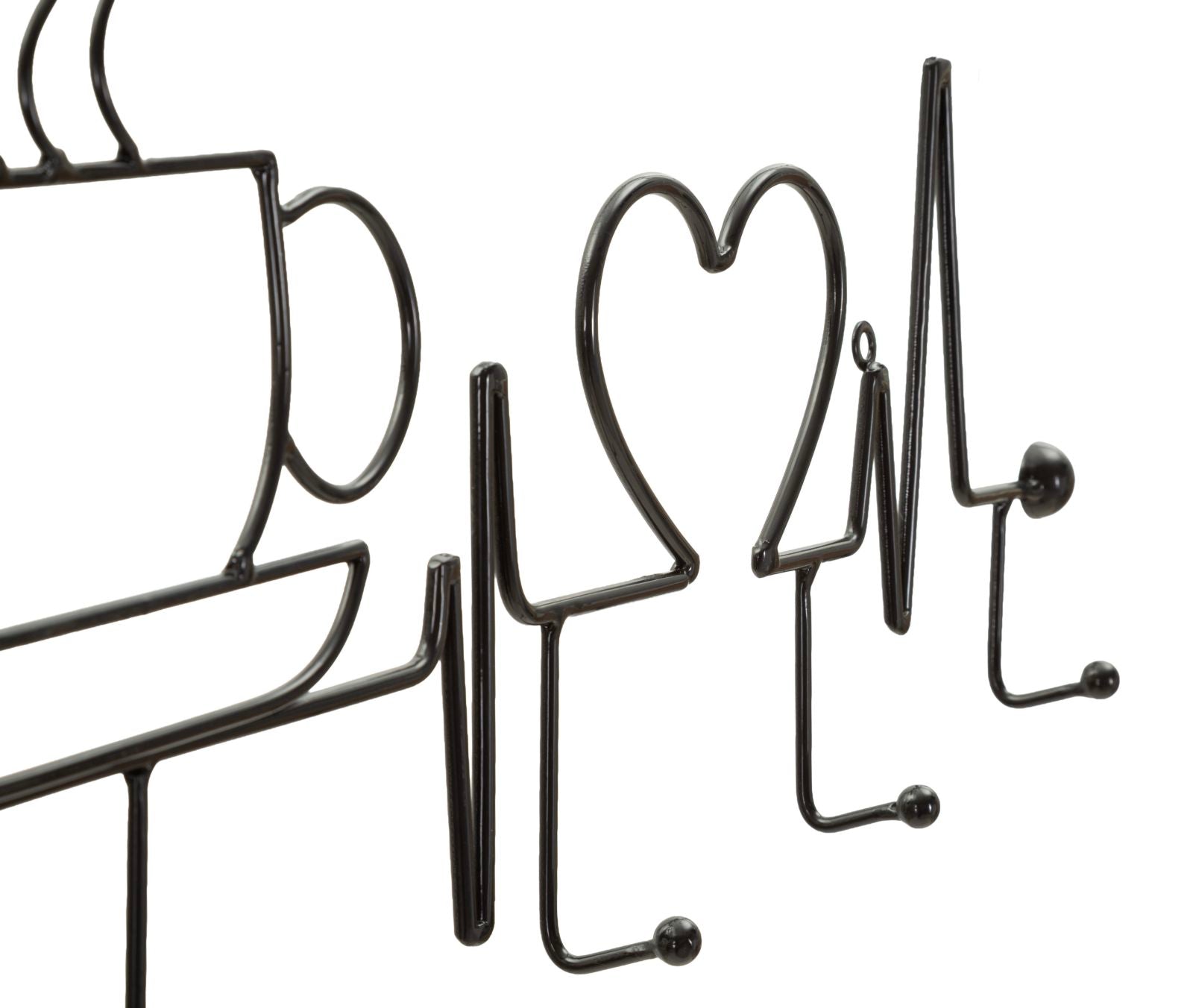 Kapstok Breakfast Wall Hanger Black 60×3,8×26,7 cm