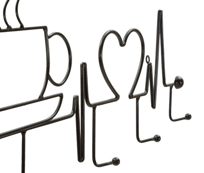 Kapstok Breakfast Wall Hanger Black 60×3,8×26,7 cm