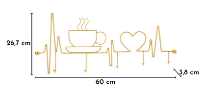 Kapstok Breakfast Wall Hanger Gold 60×3,8×26,7 cm