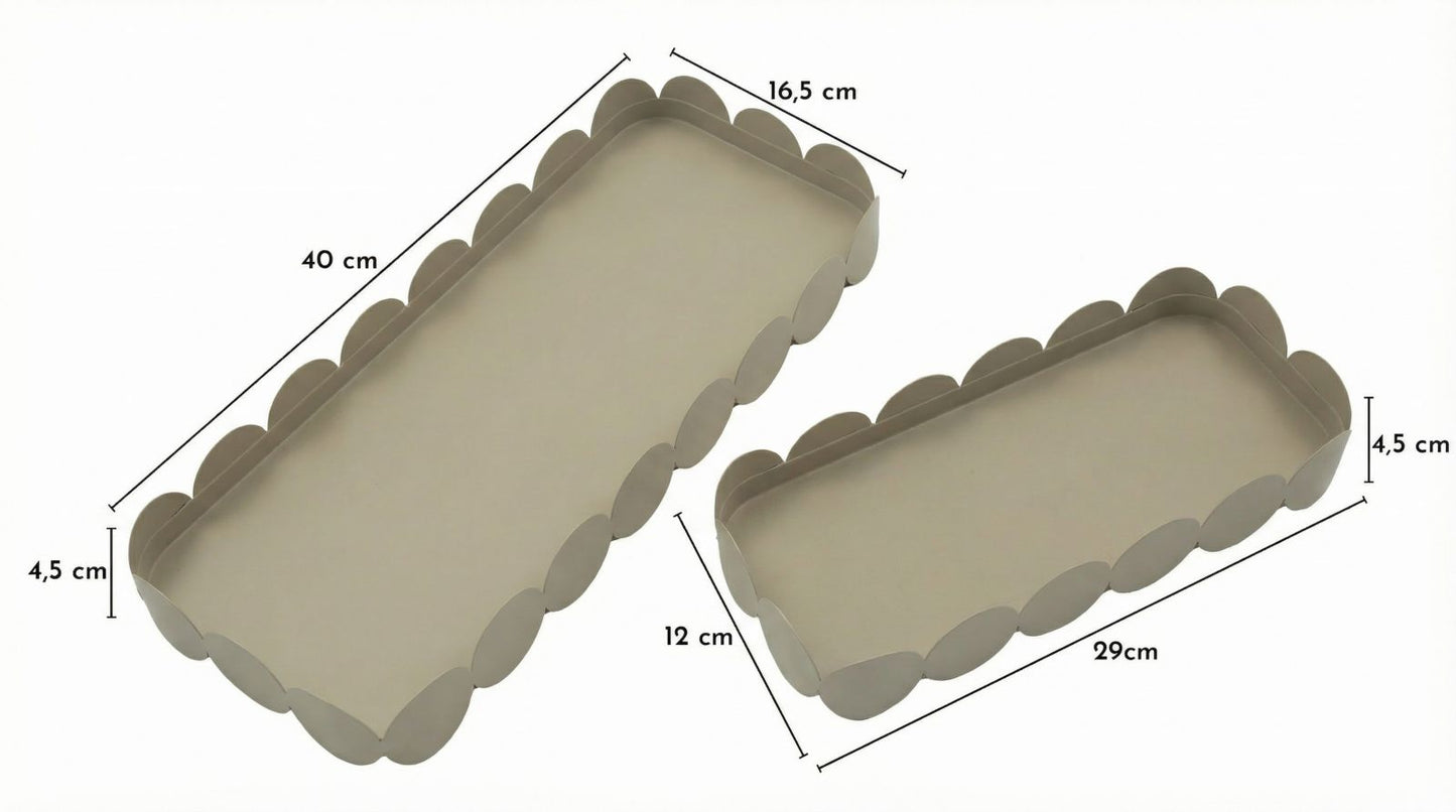 Dienblad Saturn Tray Rect. Dove Grey Set 2 Pcs 40×16,5×4,5 cm
