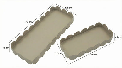 Dienblad Saturn Tray Rect. Dove Grey Set 2 Pcs 40×16,5×4,5 cm