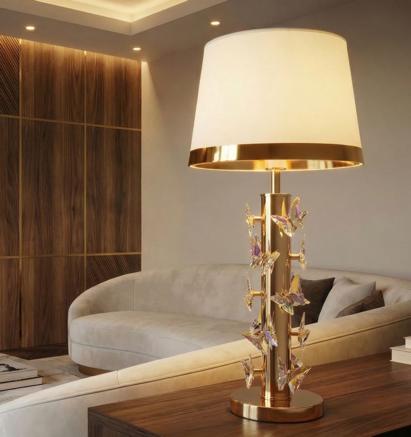 Tafellamp Butterfly Table Lamp Gold Ø 35×74 cm