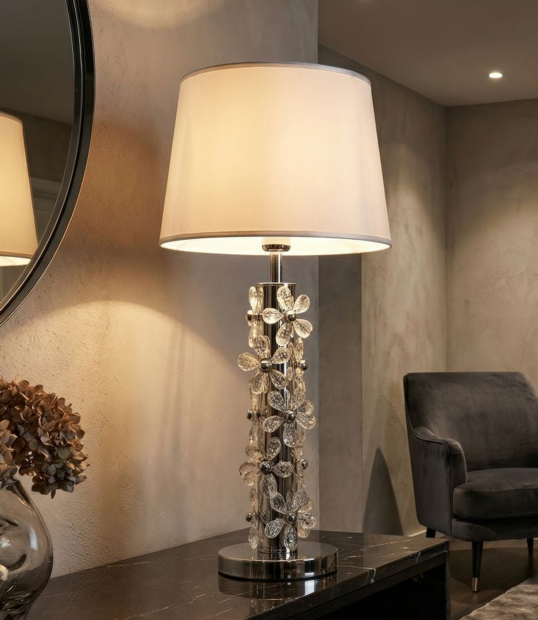 Tafellamp Flower Table Lamp Silver Ø 35×74 cm