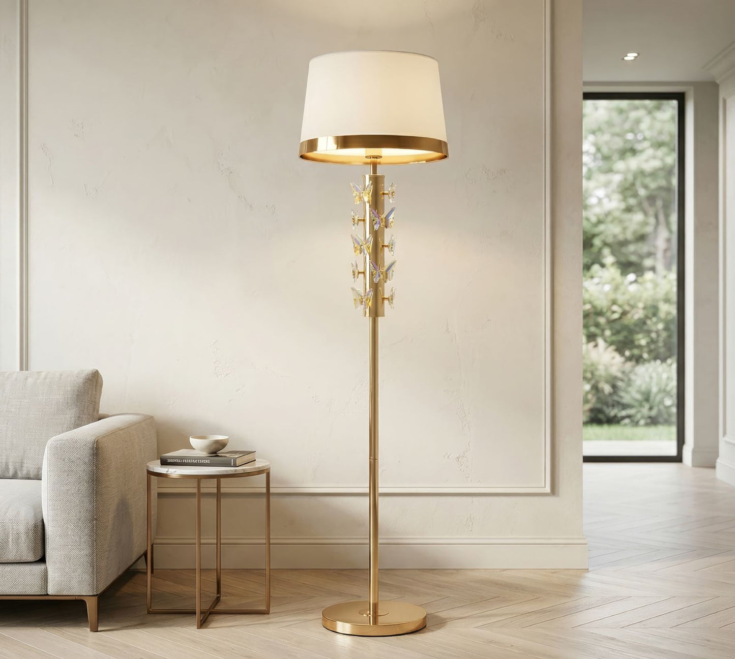 Vloerlamp Butterfly Floor Lamp Gold Ø 45×157 cm