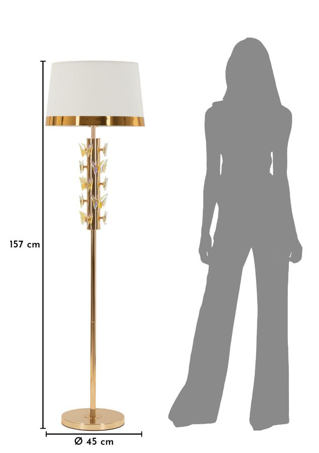 Vloerlamp Butterfly Floor Lamp Gold Ø 45×157 cm
