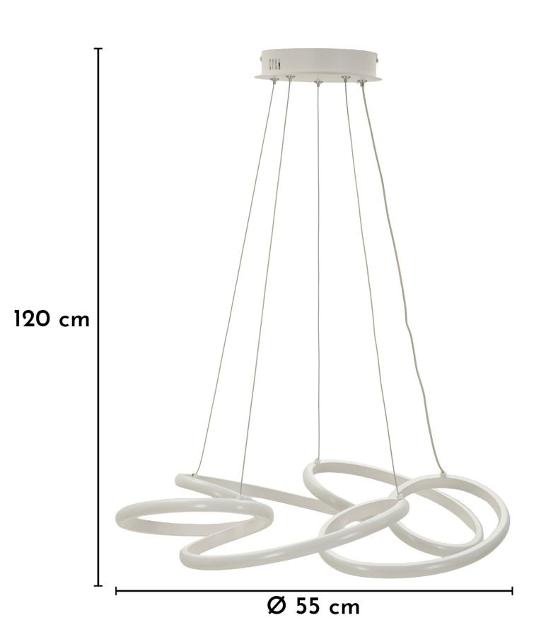 Plafondlamp Glovy Led Ceiling Lamp White Ø 55×120 cm