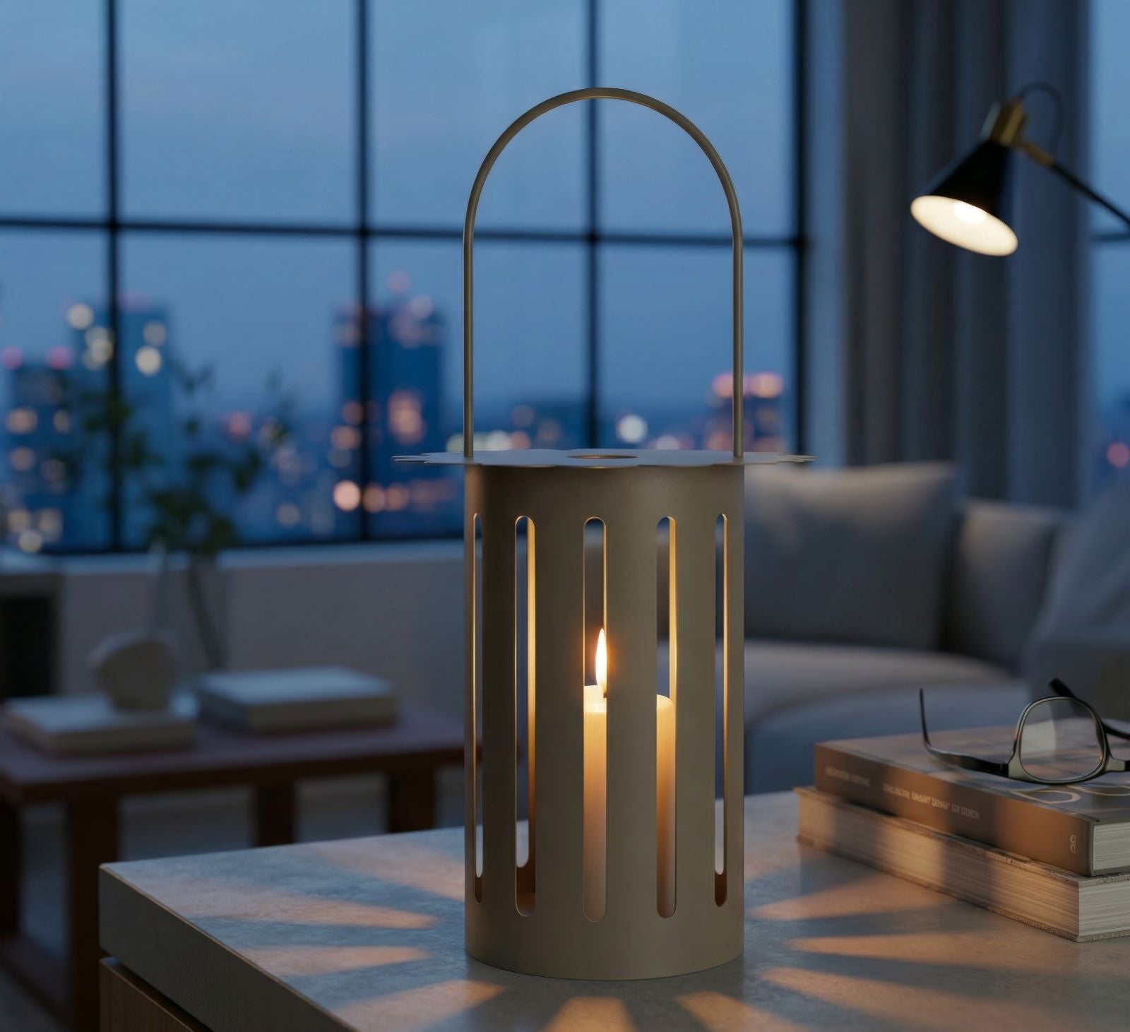 Lantaarn Saturn Lantern Dove Grey Ø 24×43 cm
