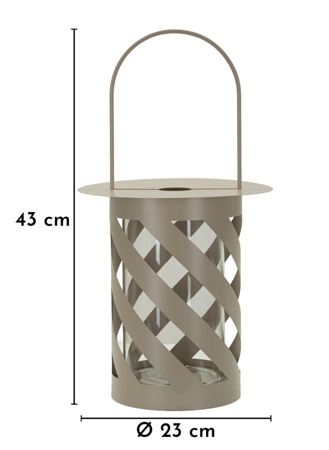 Lantaarn Twist Saturn Lantern Dove Grey Ø 23×43 cm