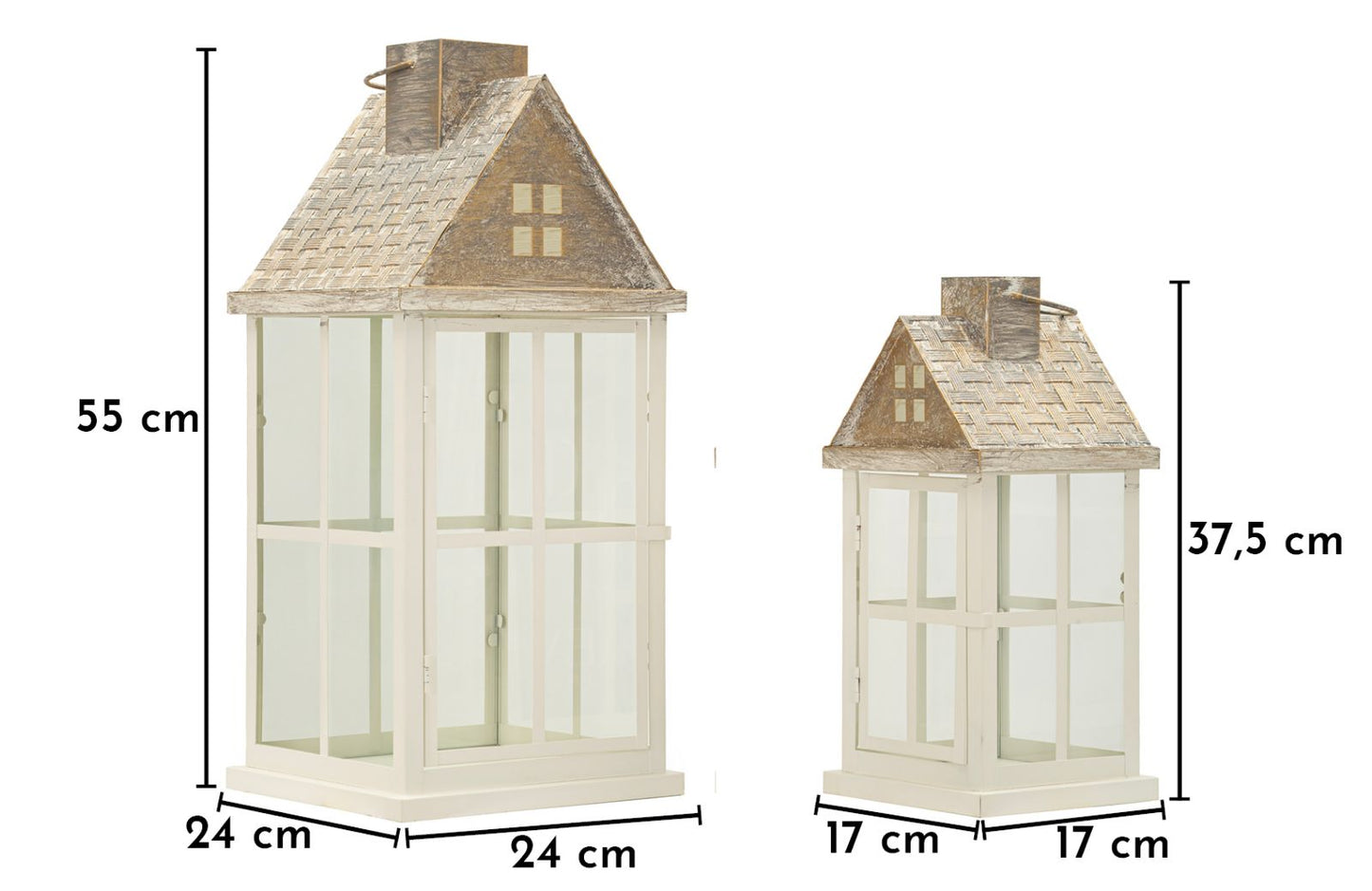 Lantaarn Home Lantern Set 2 Pcs 24,5×24,5×55 cm