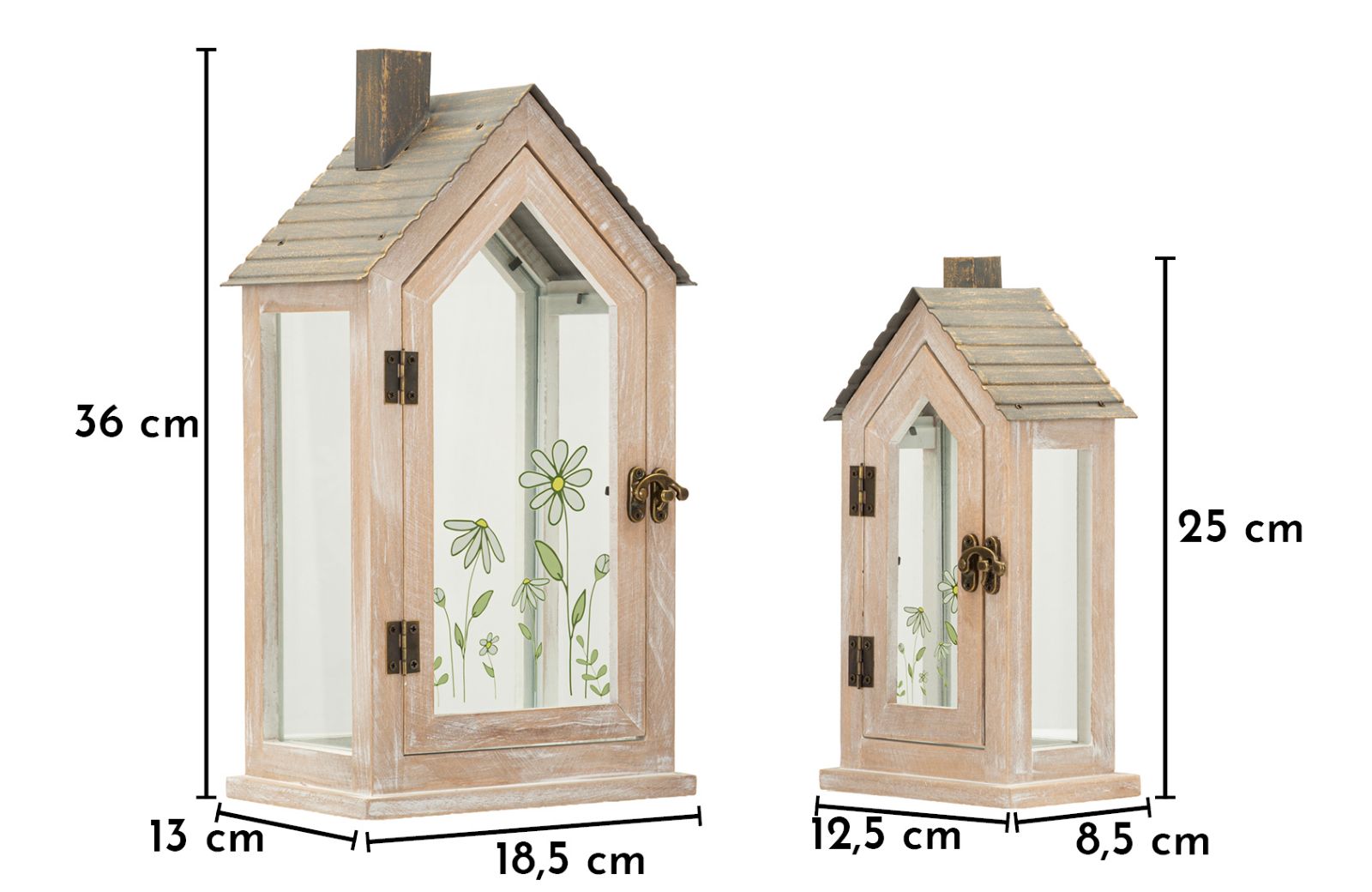 Lantaarn Flower Lantern Set 2 Pcs 18×13×36 cm