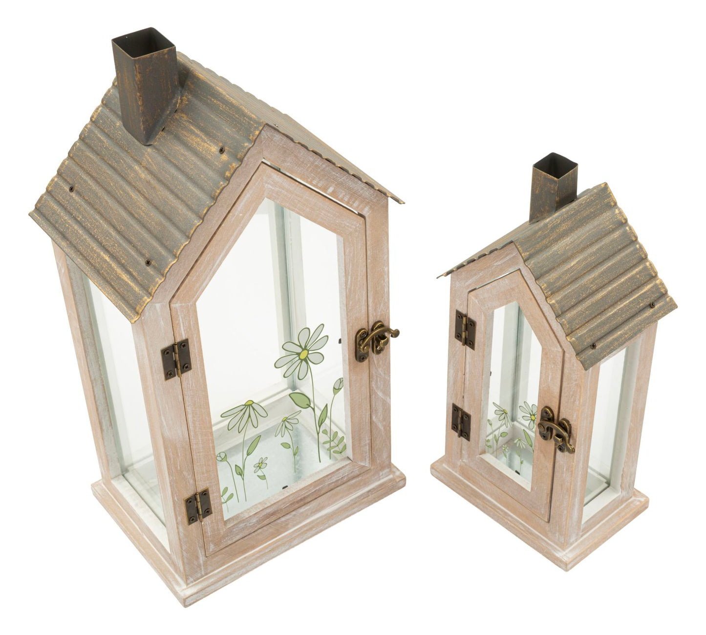Lantaarn Flower Lantern Set 2 Pcs 18×13×36 cm