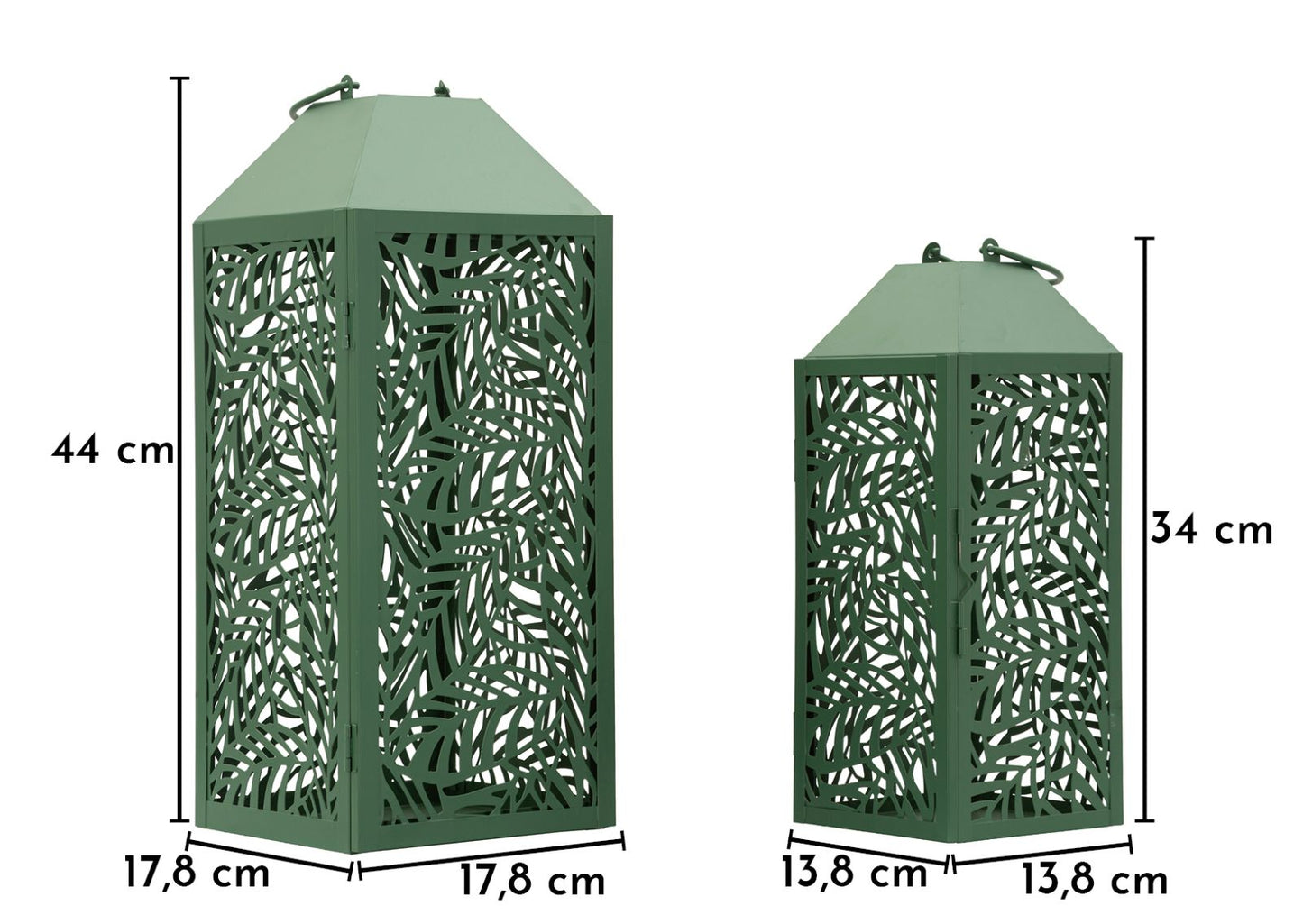Lantaarn Carving Lantern Set 2 Pcs 17,8×17,8×44 cm