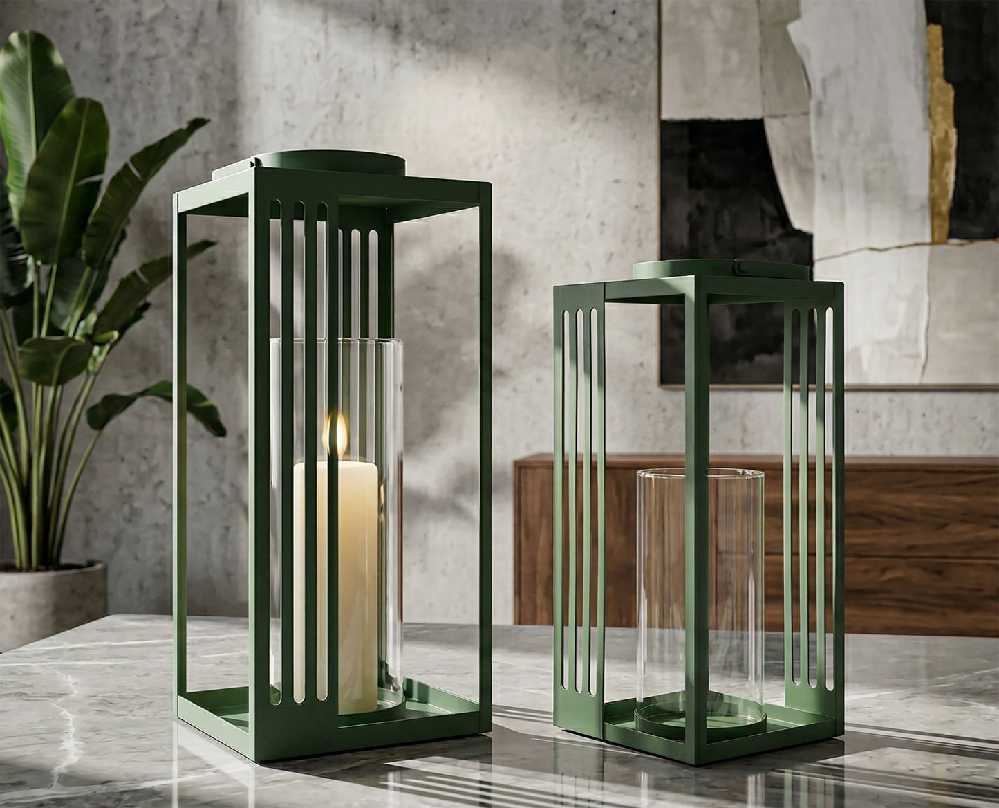 Lantaarn Linee Lantern Set 2 Pcs 18,3×18,3×43,5 cm