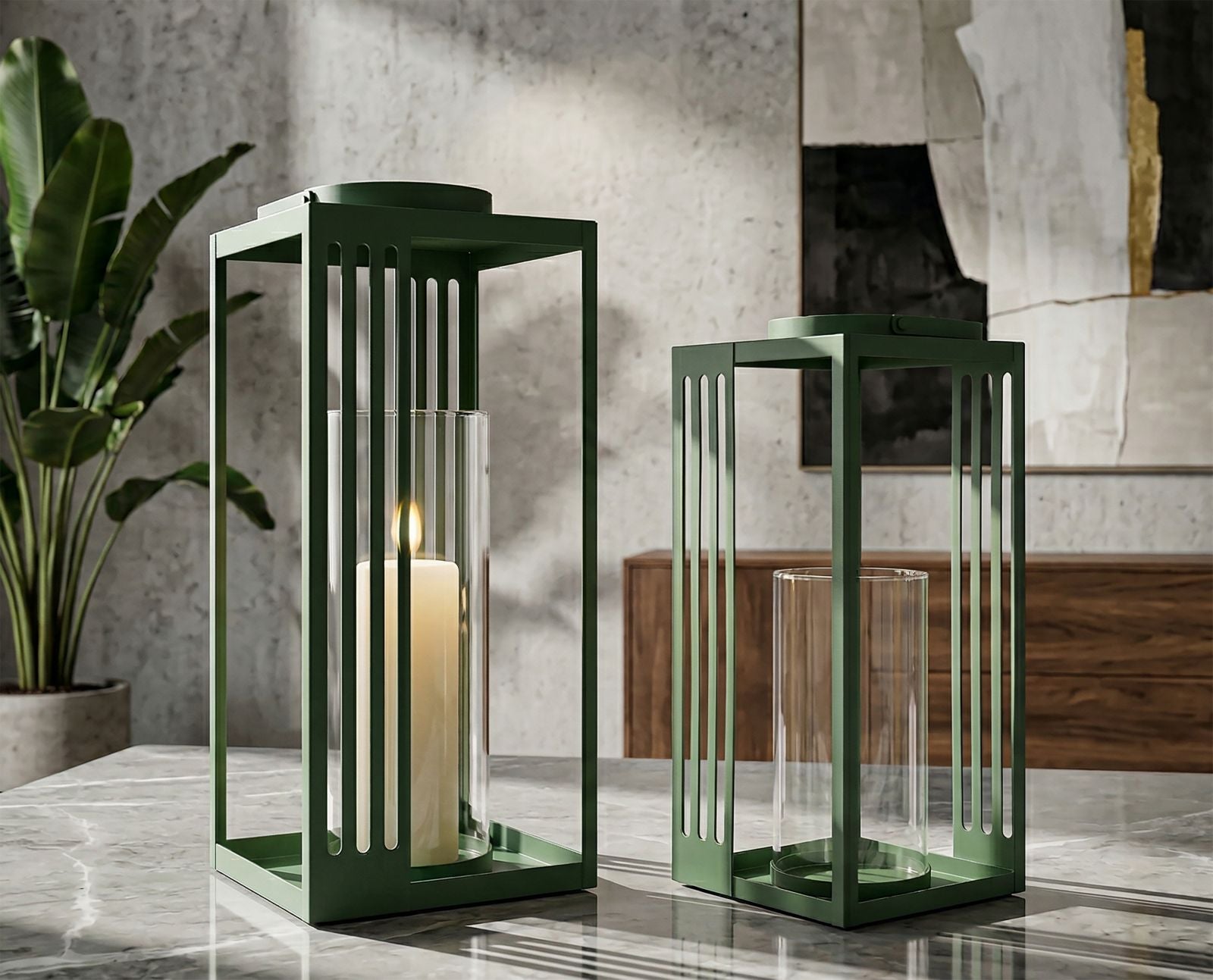Lantaarn Linee Lantern Set 2 Pcs 18,3×18,3×43,5 cm