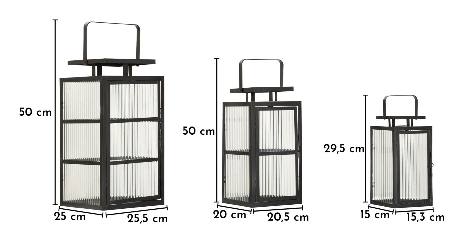 Lantaarn Andromeda Lantern Set 3 Pcs 25,5×25×50 cm