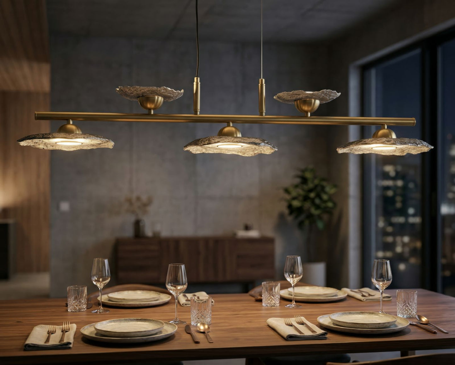 Plafondlamp Emily 5 Light Ceiling Lamp Grey Glass 100×24×18 cm