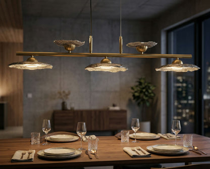 Plafondlamp Emily 5 Light Ceiling Lamp Grey Glass 100×24×18 cm