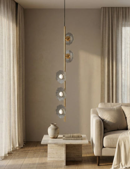 Plafondlamp Emily Vertical Ceiling Lamp Grey Glass 15×16×110 cm