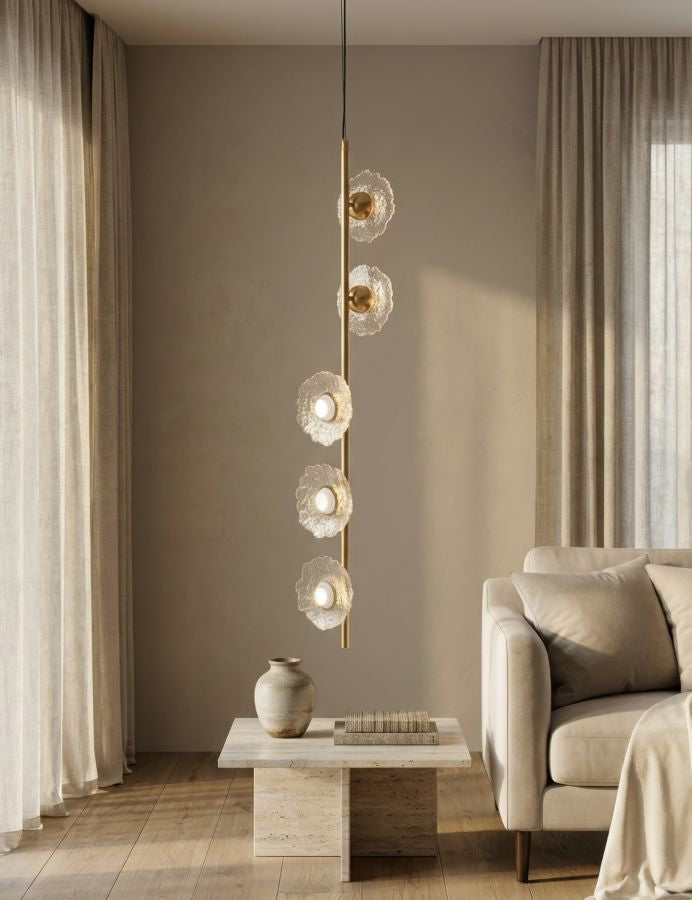 Plafondlamp Emily Vertical Ceiling Lamp Trasparent Glass 15×16×110 cm