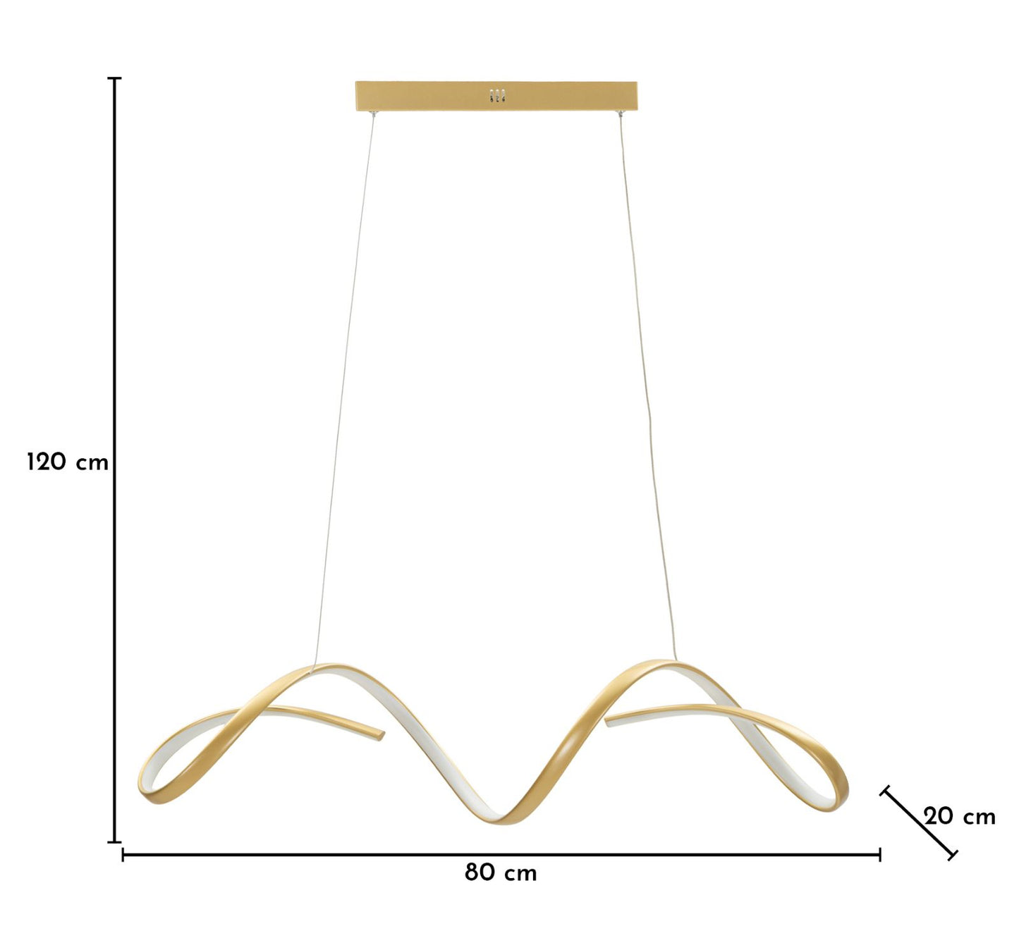 Plafondlamp Uter Led Ceiling Lamp Gold 80×20×120 cm