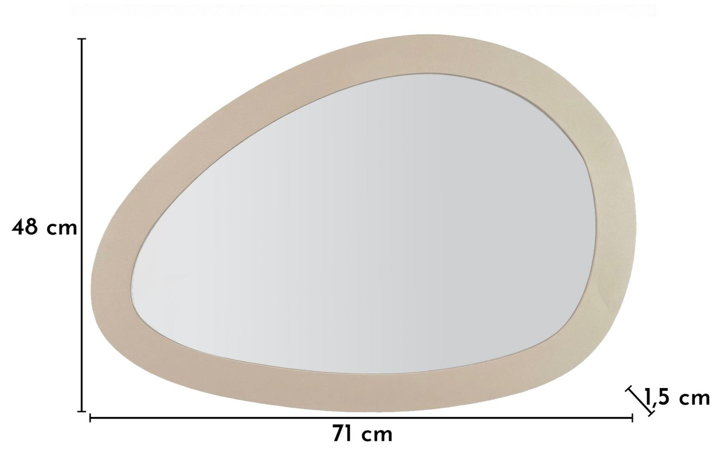 Spiegel Saturno Dove Grey 71×1,5×48 cm