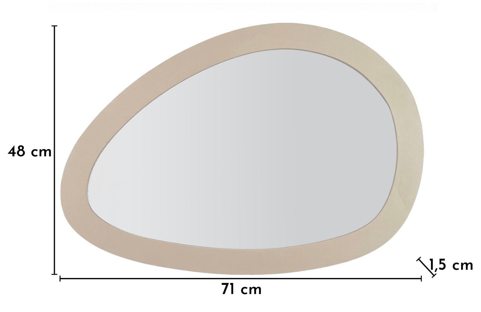 Spiegel Saturno Dove Grey 71×1,5×48 cm