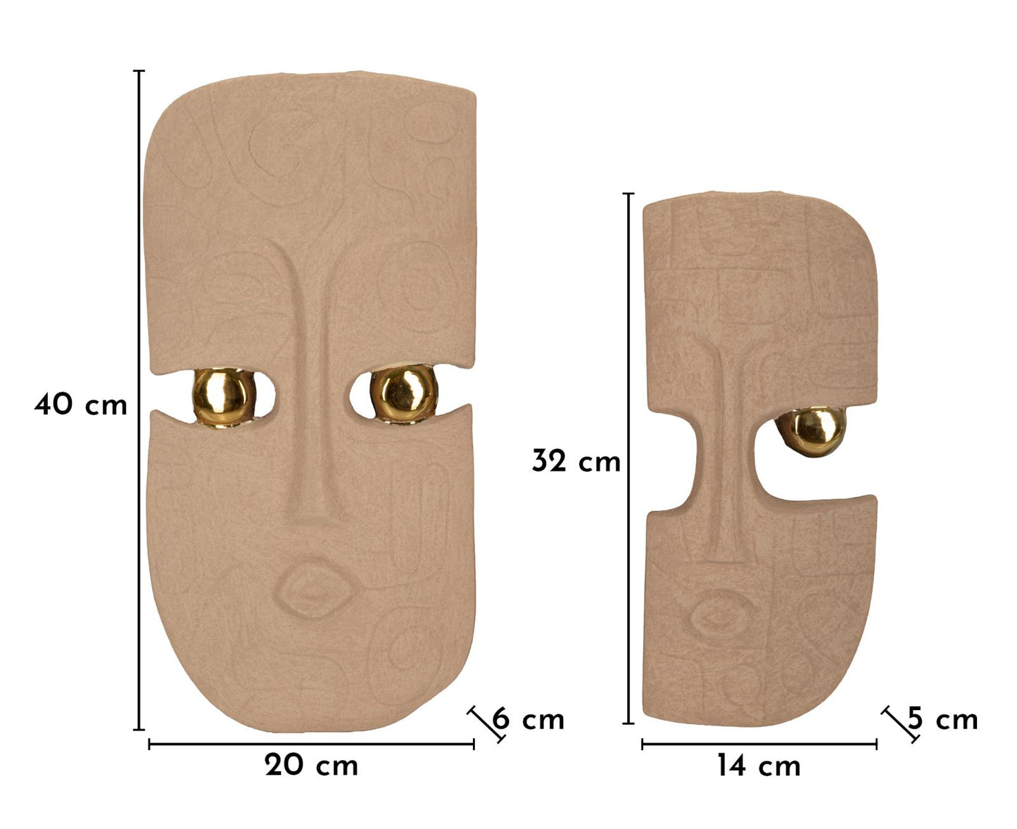 Wanddecoratie Dakar Set 2pcs 20×6×40 cm