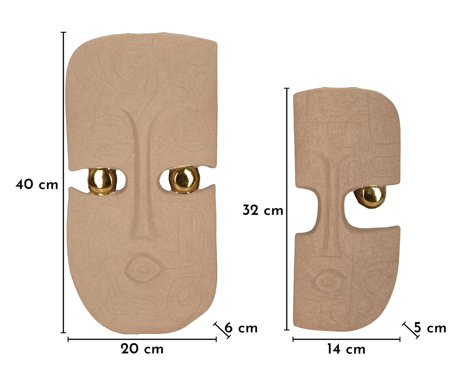 Wanddecoratie Dakar Set 2pcs 20×6×40 cm