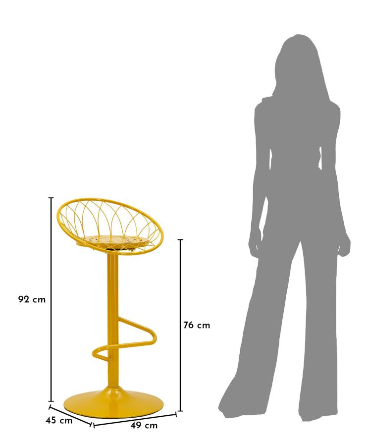 Barkruk Clox Bar Stool Mustard 49×45×92 cm