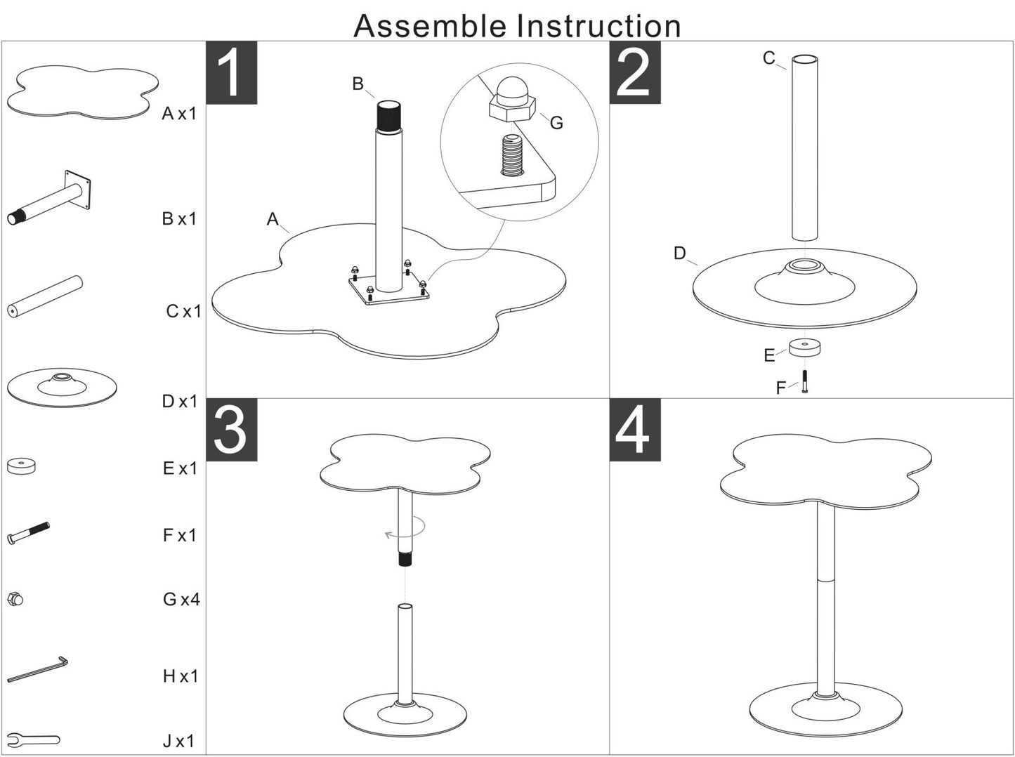 Bartafel Clox Bar Table Mustard Ø 60×103 cm