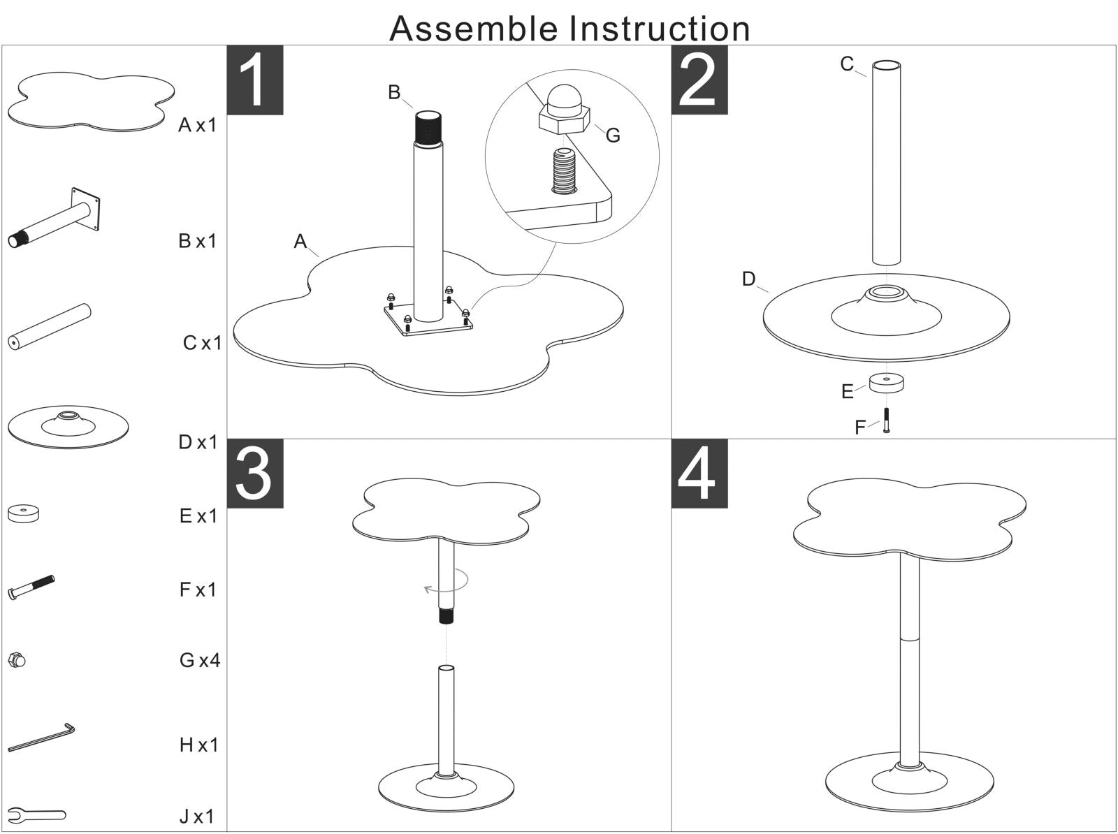 Bartafel Clox Bar Table Tail Ø 60×103 cm