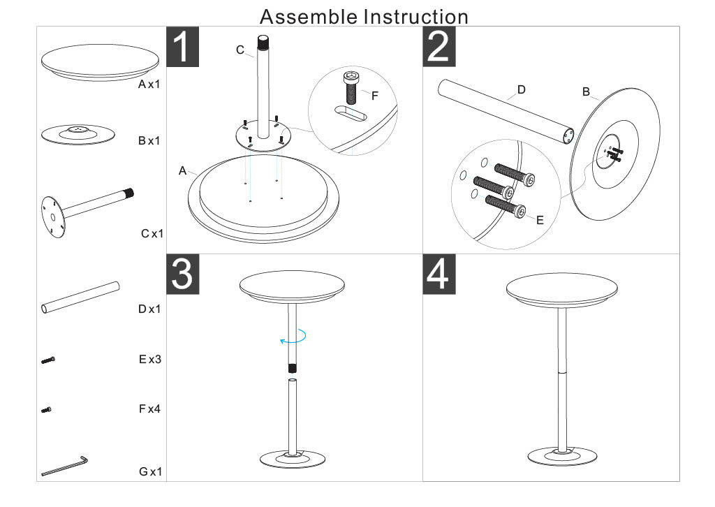 Bartafel Simply Bar Table Ø 60×103 cm