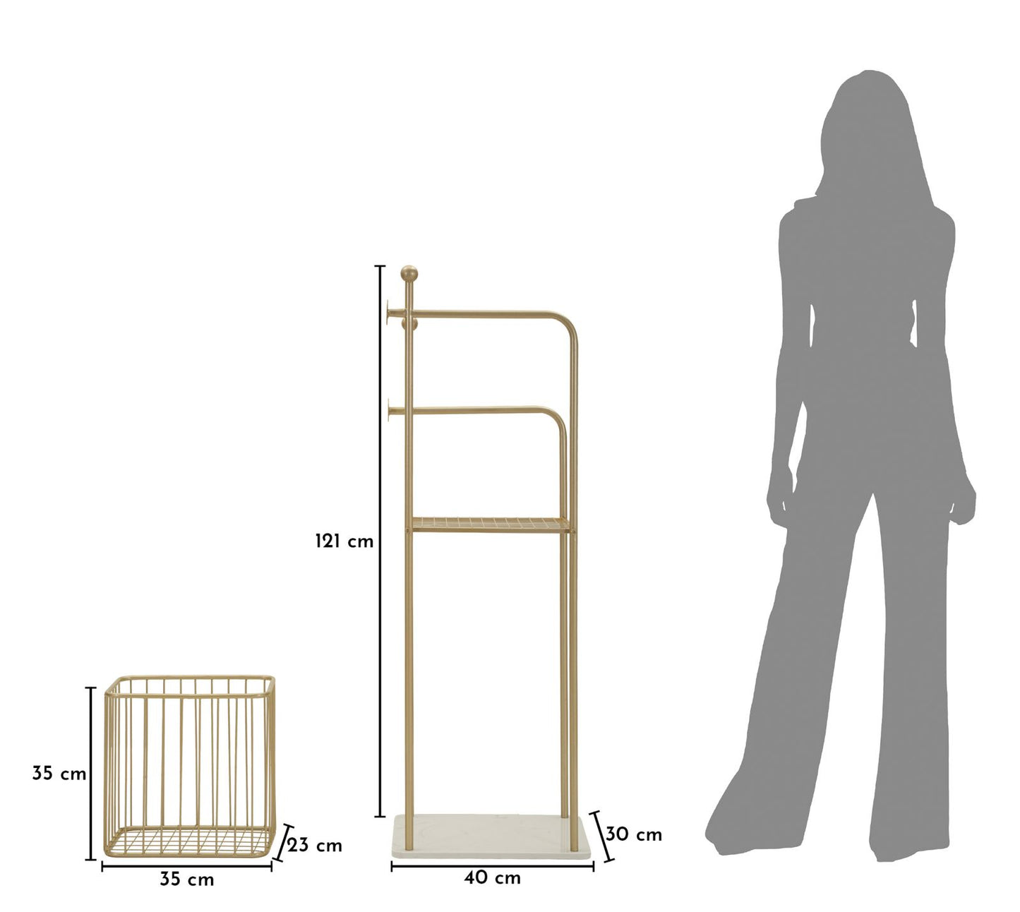 Handdoekhouder Flish Towel Holder 40×30×121 cm