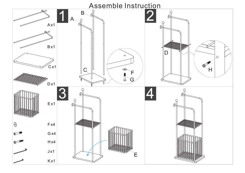 Handdoekhouder Flish Towel Holder 40×30×121 cm