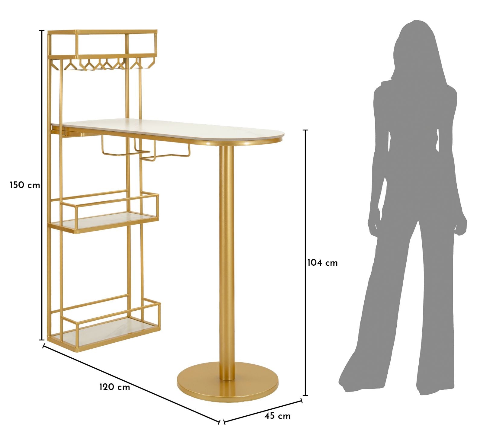 Bartafel Bar Desk Luxy 120×45×150 cm