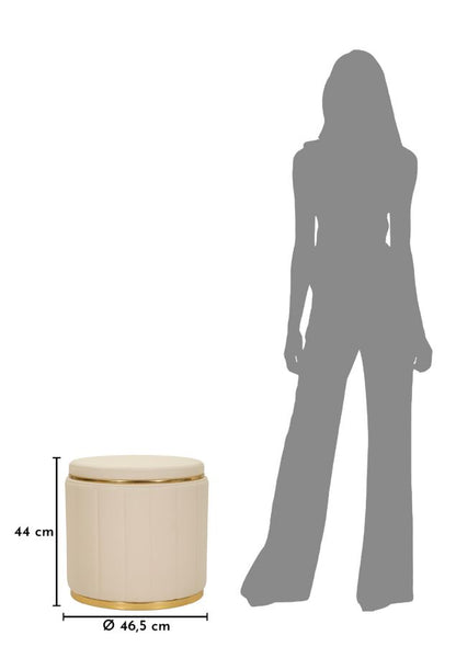 Poef London Pouf With Storage Cream Ø 46,5×44 cm