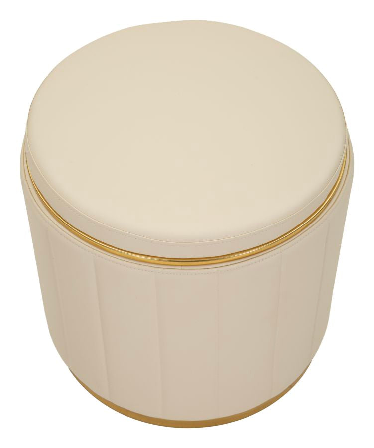 Poef London Pouf With Storage Cream Ø 46,5×44 cm