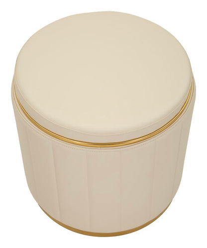 Poef London Pouf With Storage Cream Ø 46,5×44 cm