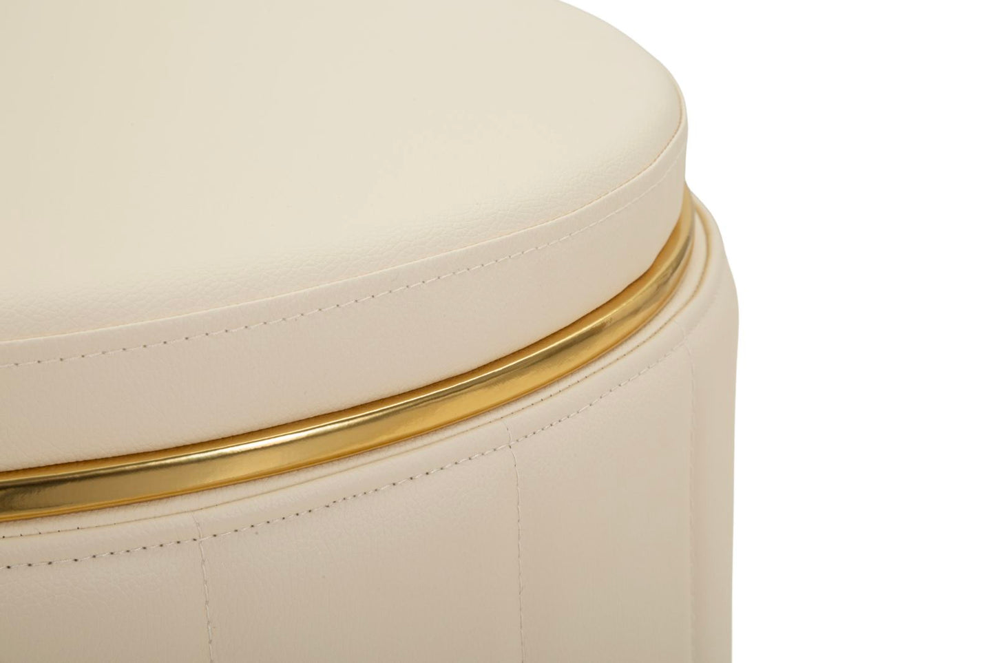 Poef London Pouf With Storage Cream Ø 46,5×44 cm