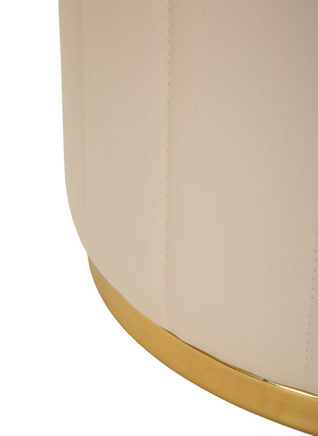 Poef London Pouf With Storage Cream Ø 46,5×44 cm